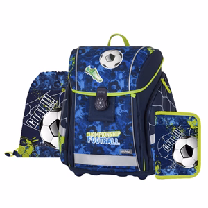 Iskolatáska szett OXY Premium Light 3 részes Football tolltartóval és tornazsákkal