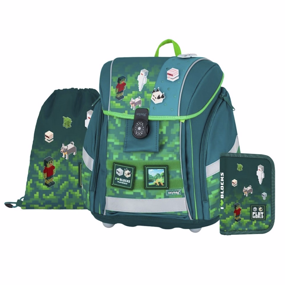 Iskolatáska szett OXY Premium Light 3 részes Playworld tolltartóval és tornazsákkal