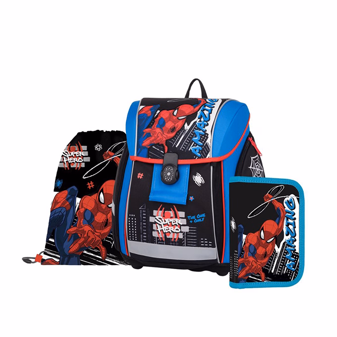 Iskolatáska szett OXY Premium Light 3 részes Spiderman tolltartóval és tornazsákkal