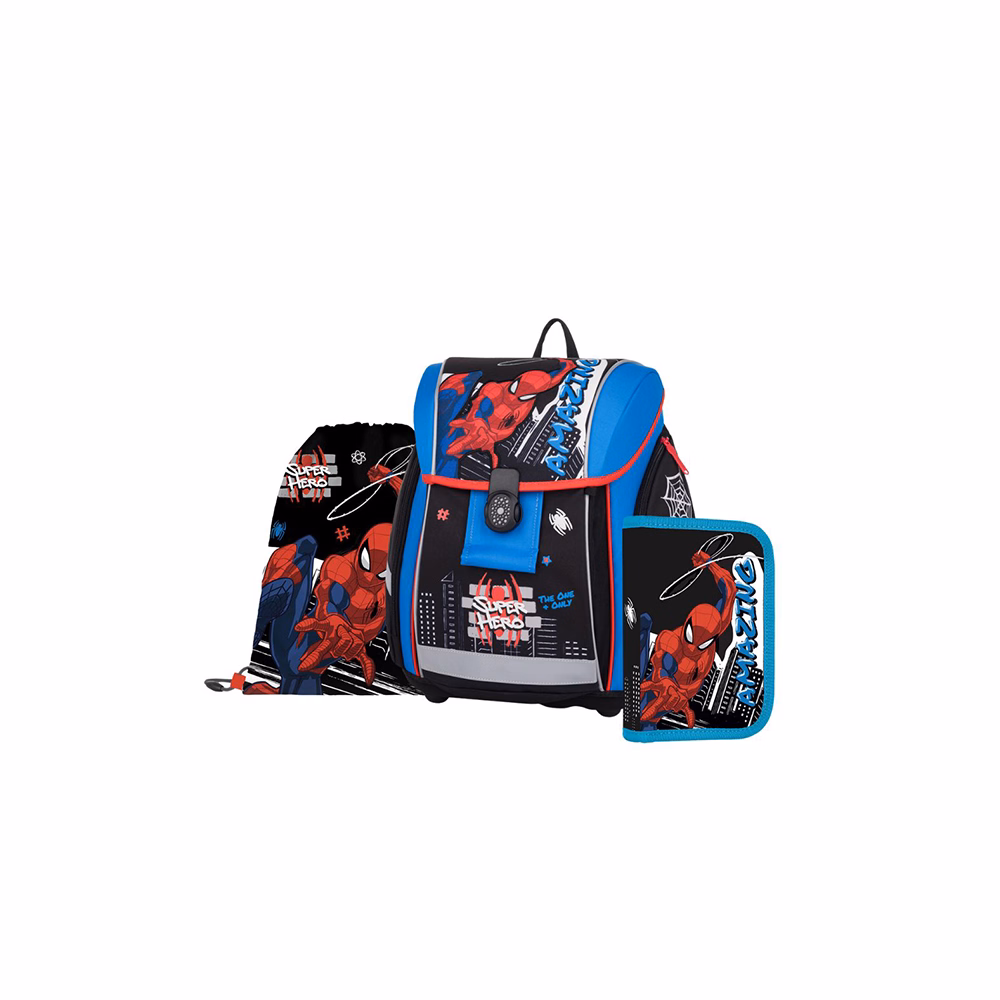 Iskolatáska szett OXY Premium Light 3 részes Spiderman tolltartóval és tornazsákkal