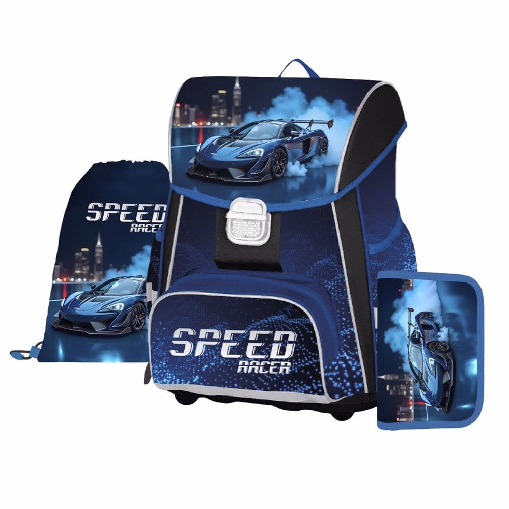 Iskolatáska szett OXY Premium One 3 részes Car tolltartóval és tornazsákkal