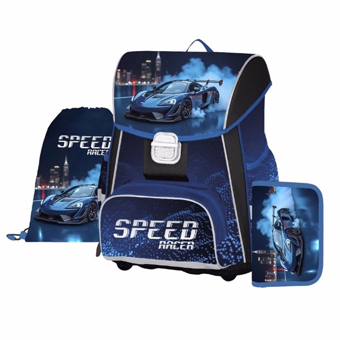 Iskolatáska szett OXY Premium One 3 részes Car tolltartóval és tornazsákkal