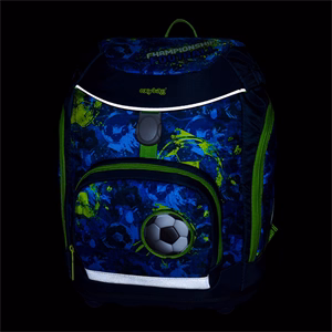 Iskolatáska szett OXY SHERPY 4 részes Football tolltartóval, tornazsákkal és cserélhető matricával