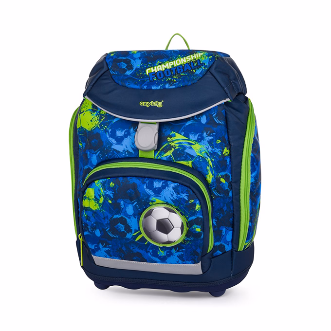 Iskolatáska szett OXY SHERPY 4 részes Football tolltartóval, tornazsákkal és cserélhető matricával