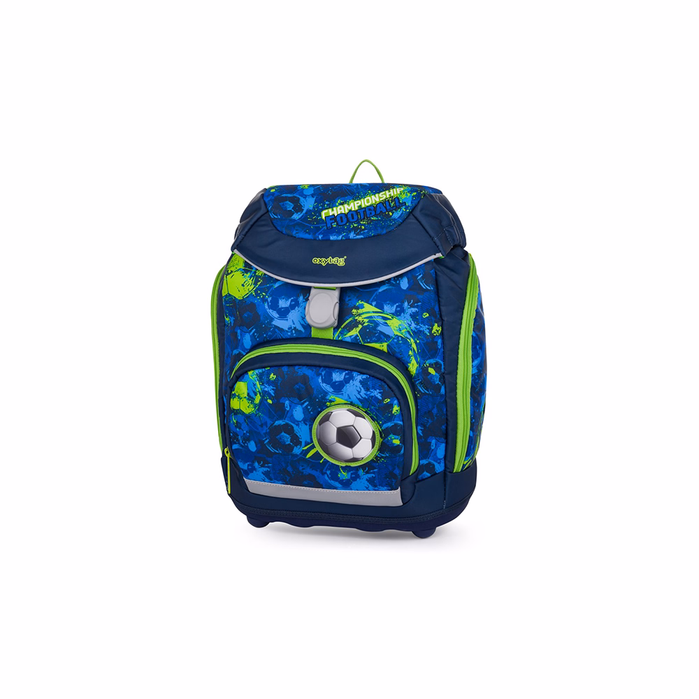 Iskolatáska szett OXY SHERPY 4 részes Football tolltartóval, tornazsákkal és cserélhető matricával