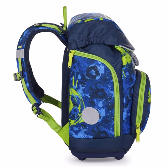 Iskolatáska szett OXY SHERPY 4 részes Football tolltartóval, tornazsákkal és cserélhető matricával