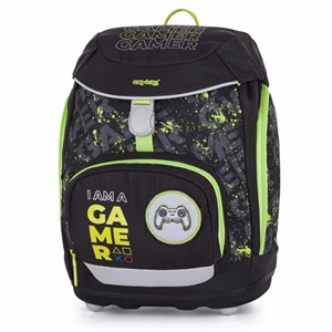 Iskolatáska szett OXY SHERPY 4 részes Gamer tolltartóval, tornazsákkal és cserélhető matricával