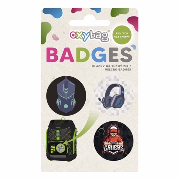 Iskolatáska szett OXY SHERPY 4 részes Gamer tolltartóval, tornazsákkal és cserélhető matricával