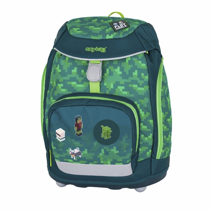 Iskolatáska szett OXY SHERPY 4 részes Playworld tolltartóval, tornazsákkal és cserélhető matricával