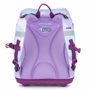 Iskolatáska szett OXY SHERPY 4 részes Unicorn tolltartóval, tornazsákkal és cserélhető matricával /2025