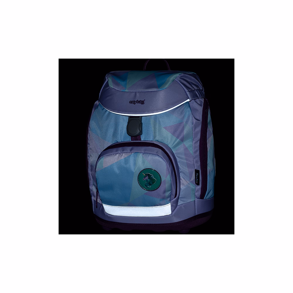 Iskolatáska szett OXY SHERPY 4 részes Unicorn tolltartóval, tornazsákkal és cserélhető matricával /2025