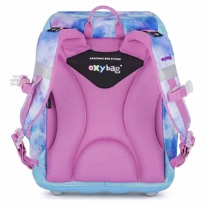 Iskolatáska szett OXY SHERPY 4 részes Unicorn tolltartóval, tornazsákkal és cserélhető matricával