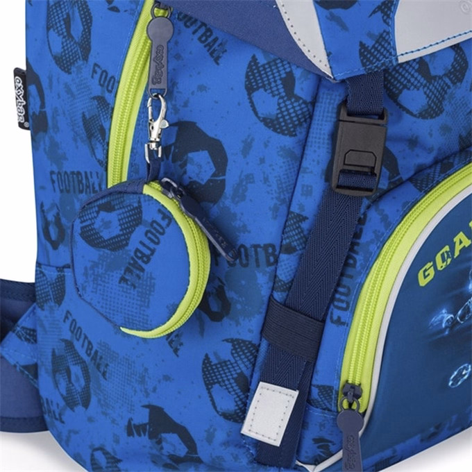 Iskolatáska szett OXY Sky 4 részes Football tolltartóval, tornazsákkal és cserélhető matricával