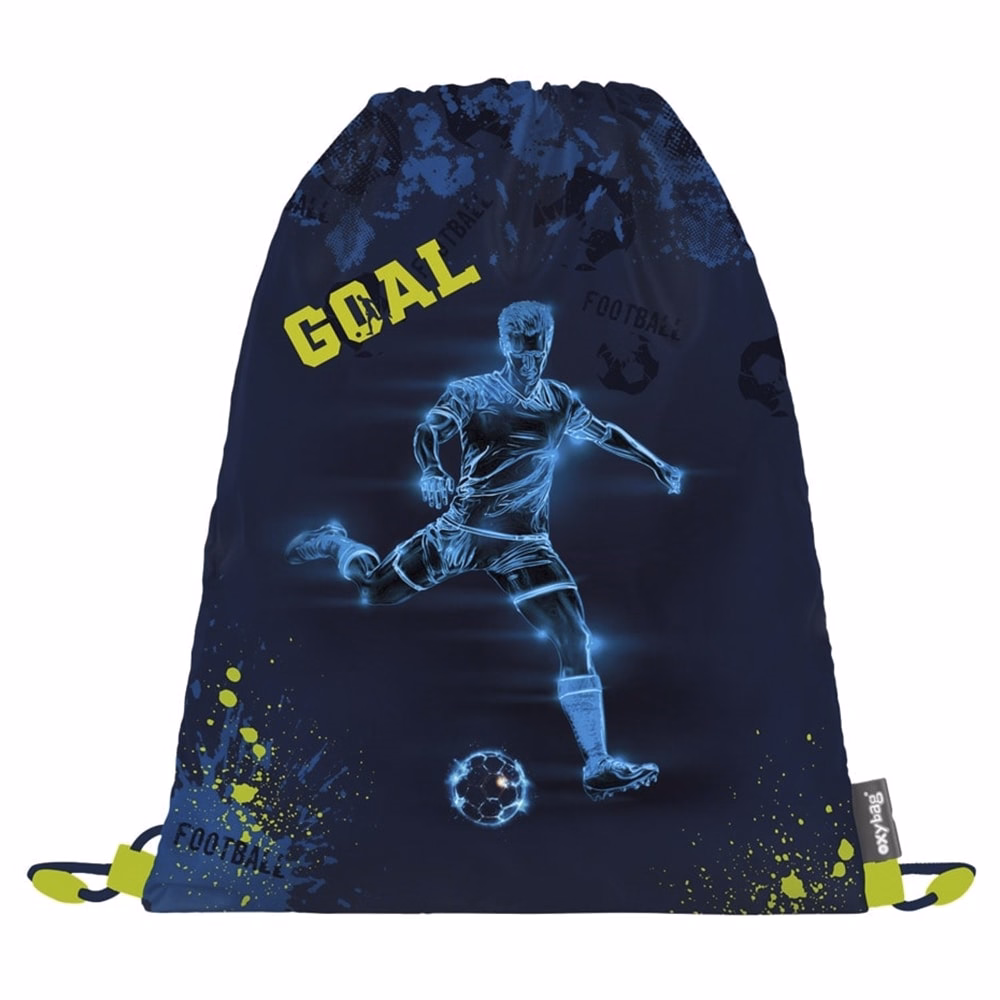 Iskolatáska szett OXY Sky 4 részes Football tolltartóval, tornazsákkal és cserélhető matricával