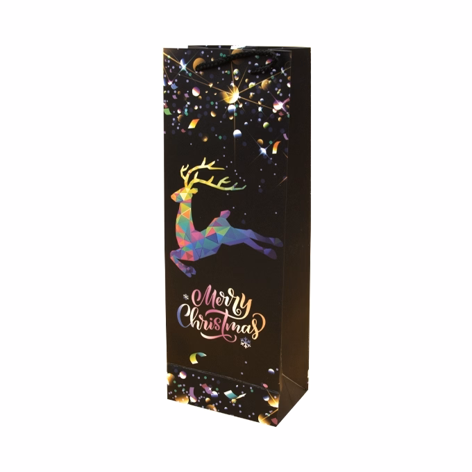Italtasak CREATIVE 12,8x36x8,2 cm karácsonyi fekete mintás aranyozott glitteres zsinórfüles