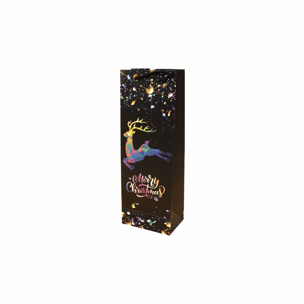 Italtasak CREATIVE 12,8x36x8,2 cm karácsonyi fekete mintás aranyozott glitteres zsinórfüles
