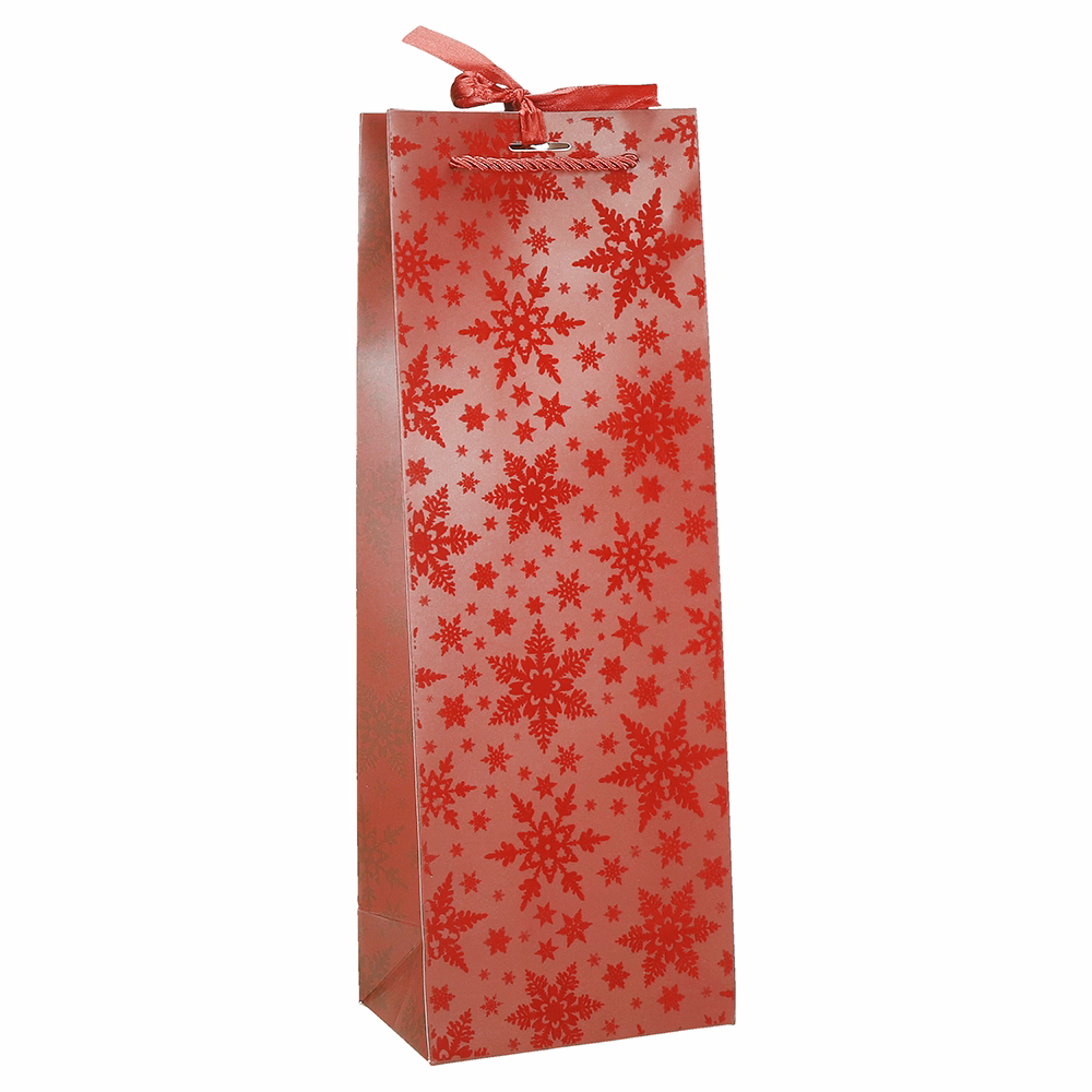 Italtasak CREATIVE Deluxe Plus 13x36x9 cm karácsonyi csillagos matt piros sodort füles masnival