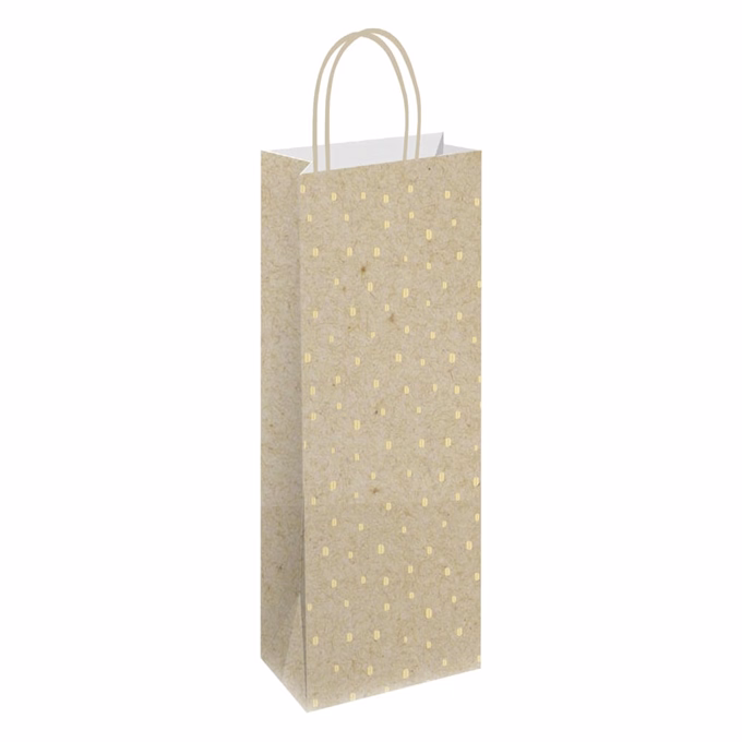 Karácsonyi italtasak CREATIVE ECO Special Plus 13x36x9 cm kraft fóliás apró mintás sodort füles