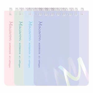 Jegyzetfüzet vonalas DELI Macaron A/7 60 lapos spirálos pasztell színekben