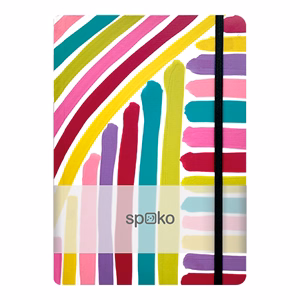 Jegyzetfüzet vonalas SPOKO A/5 96 lapos gumis keményfedeles rózsaszín ecset