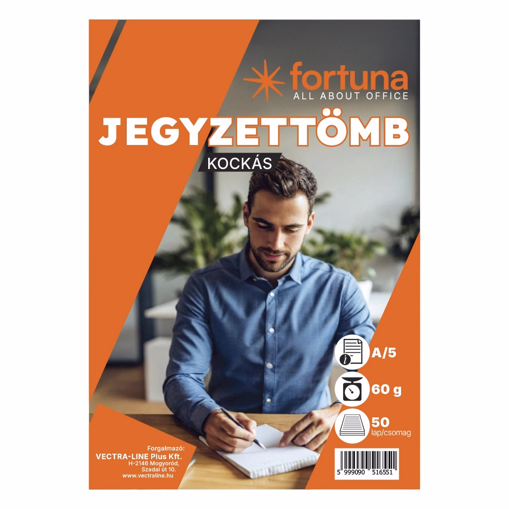 Jegyzettömb kockás FORTUNA A/5 50 lapos