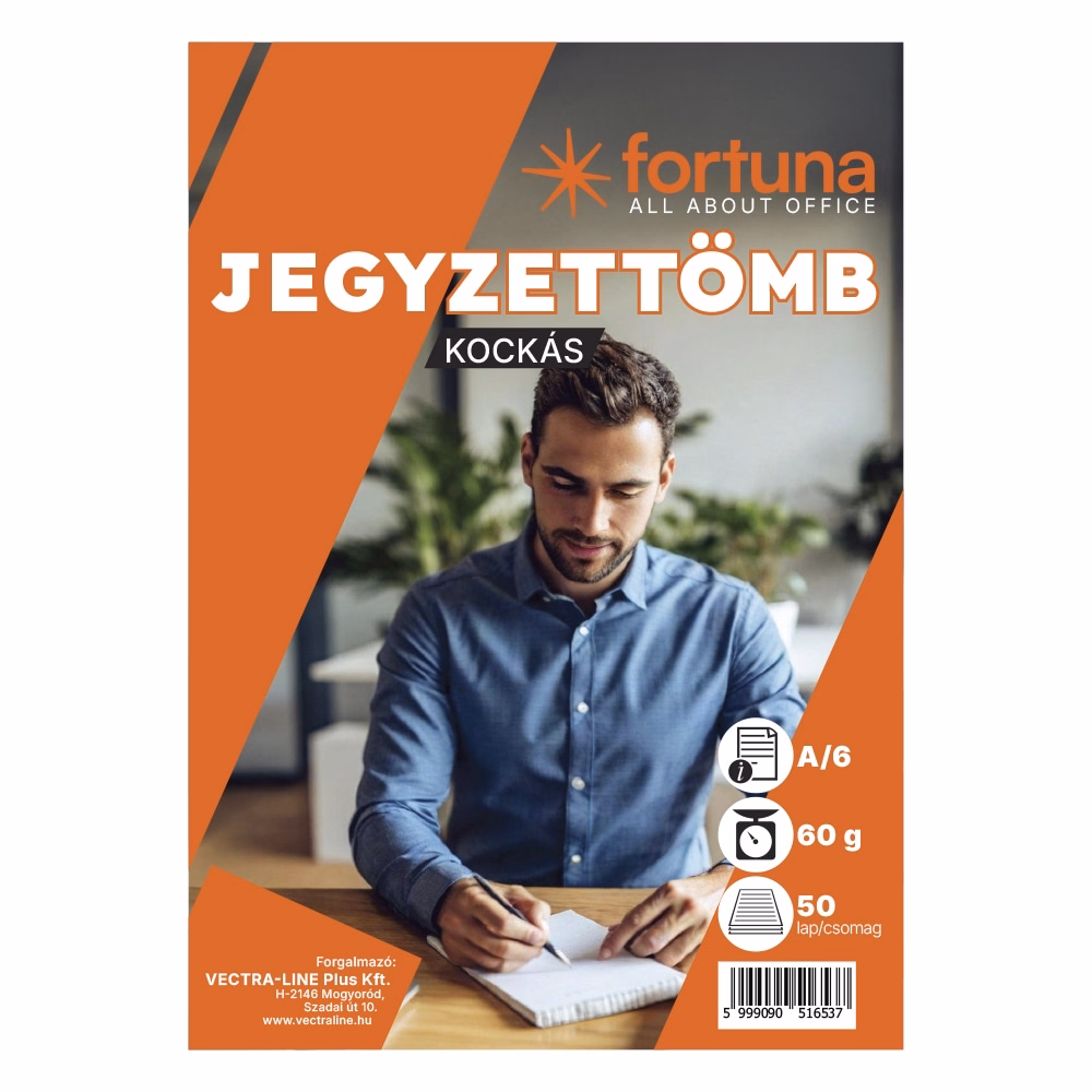 Jegyzettömb kockás FORTUNA A/6 50 lapos