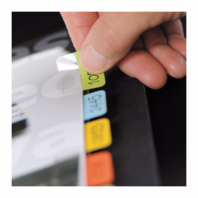 Jelölőcímke DJOIS öntapadós műanyag 12x40 mm vegyes színek 48 darabos