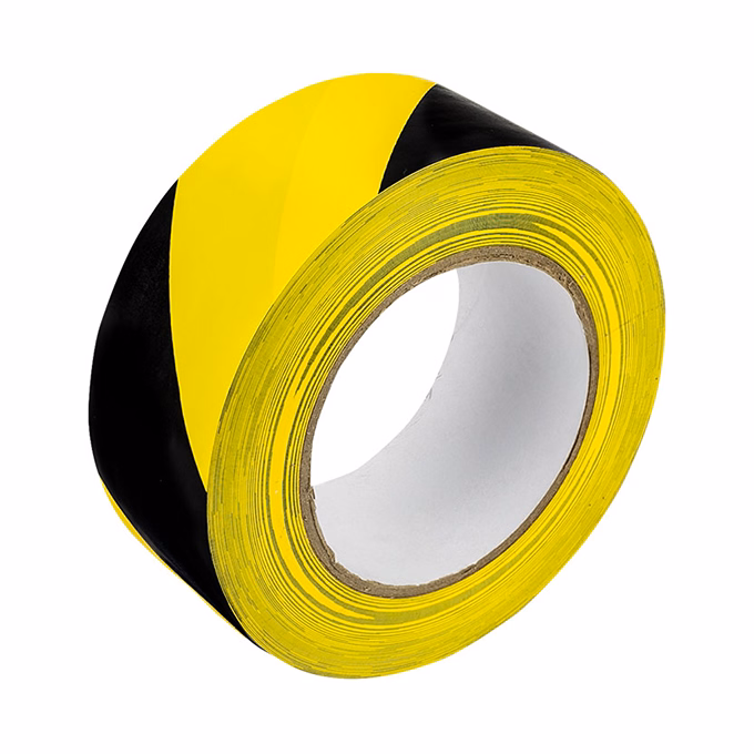 Jelzőszalag GRAND 48mm x 50m öntapadós sárga-fekete