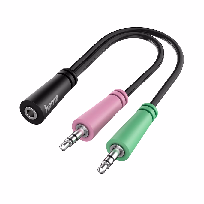 Kábel elosztó HAMA Jack 3,5mm/2xJack 3,5mm 0,15m