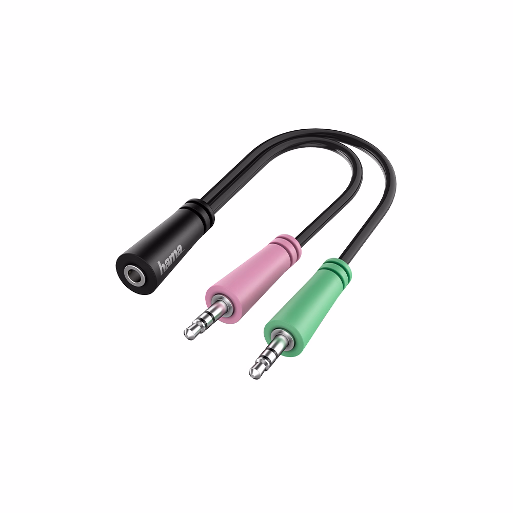 Kábel elosztó HAMA Jack 3,5mm/2xJack 3,5mm 0,15m