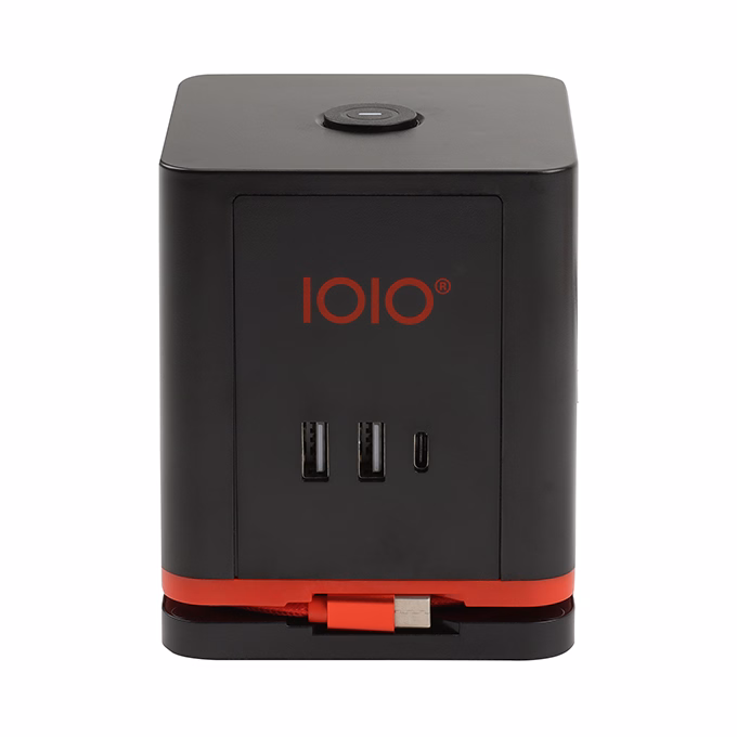 Kábel hosszabbító IOIO 3 aljzat 1,5m, 2xUSB-A, 1xUSB-C fekete