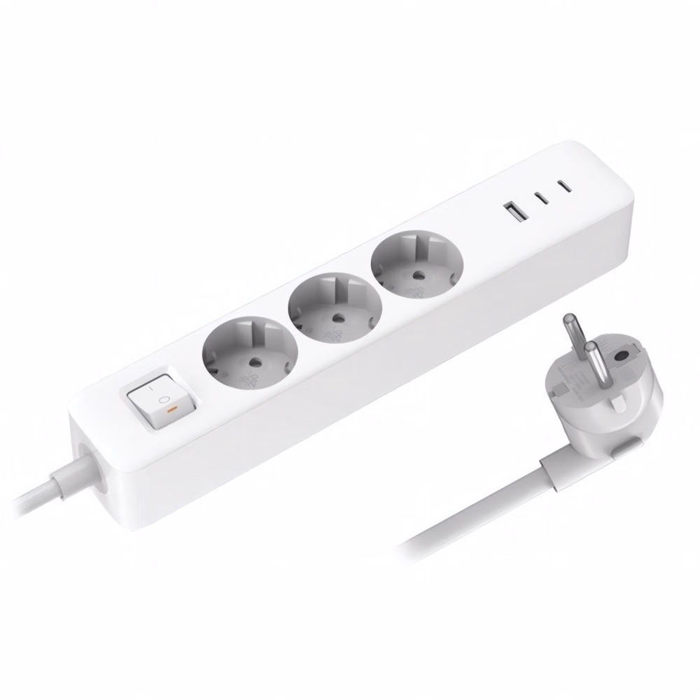 Kábel hosszabbító XIAOMI BHR07UKEU 3 aljzat/USB-A/2xUSB-C 1,5m fehér