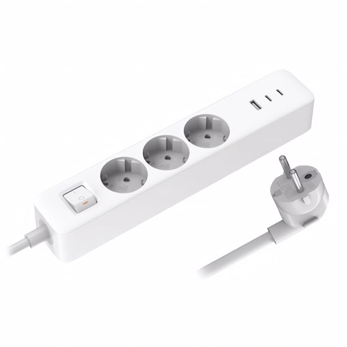 Kábel hosszabbító XIAOMI BHR07UKEU 3 aljzat/USB-A/2xUSB-C 1,5m fehér