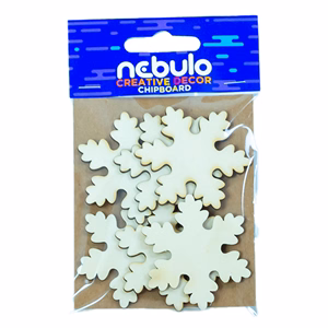 Karton dekoráció NEBULO hópelyhek 6 darabos