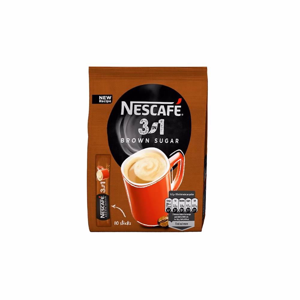 Kávé instant NESCAFE 3in1 barna cukorral 10x16,5 g Kávé instant NESCAFE 3in1 barna cukorral 10x16,5 g