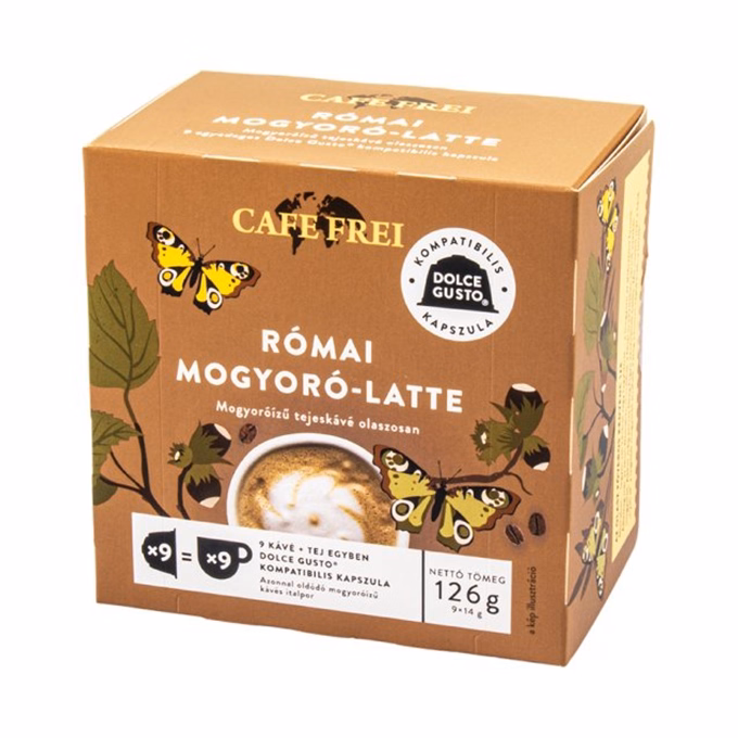 Kávékapszula CAFE FREI Dolce Gusto Római mogyoró Latte 9 kapszula/doboz