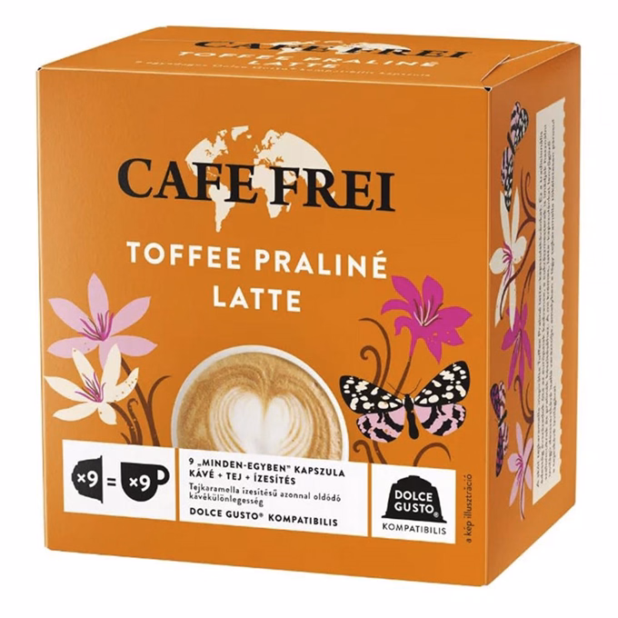 Kávékapszula CAFE FREI Dolce Gusto Toffee Praliné Latte 9 kapszula/doboz