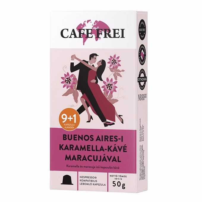 Kávékapszula CAFE FREI Nespresso Buenos Aires-i karamella bíbor maracujával 10 kapszula/doboz