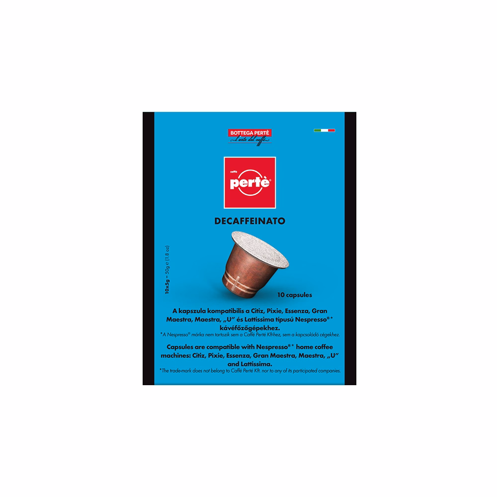 Kávékapszula CAFFÉ PERTÉ koffeinmentes 100% arabica 10 darab/doboz
