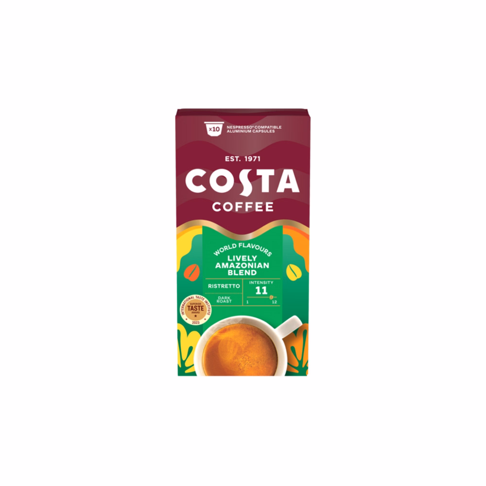 Kávékapszula COSTA COFFEE Nespresso Lively Amazonian Blend 10 kapszula/doboz