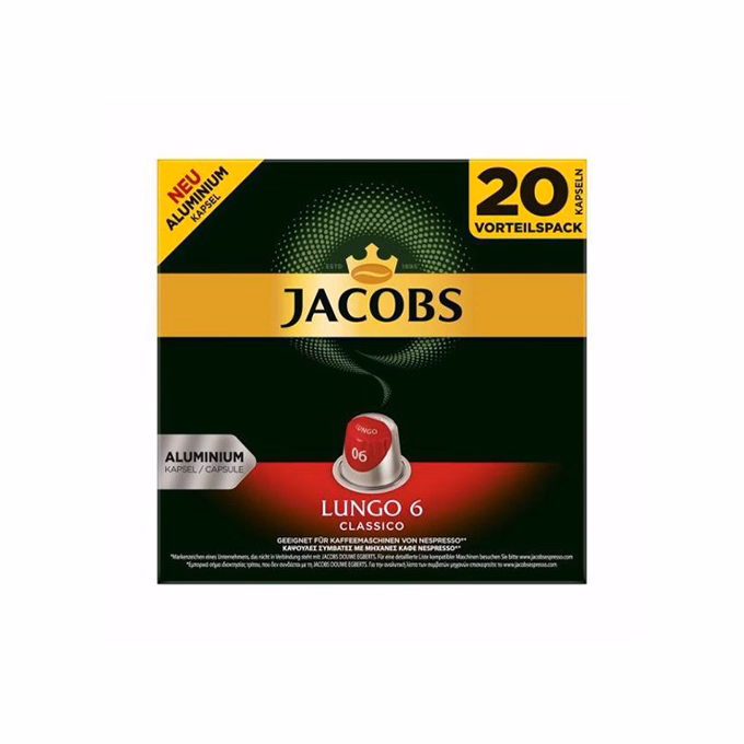 Kávékapszula JACOBS Nespresso Lungo 6 Classic 20 kapszula/doboz