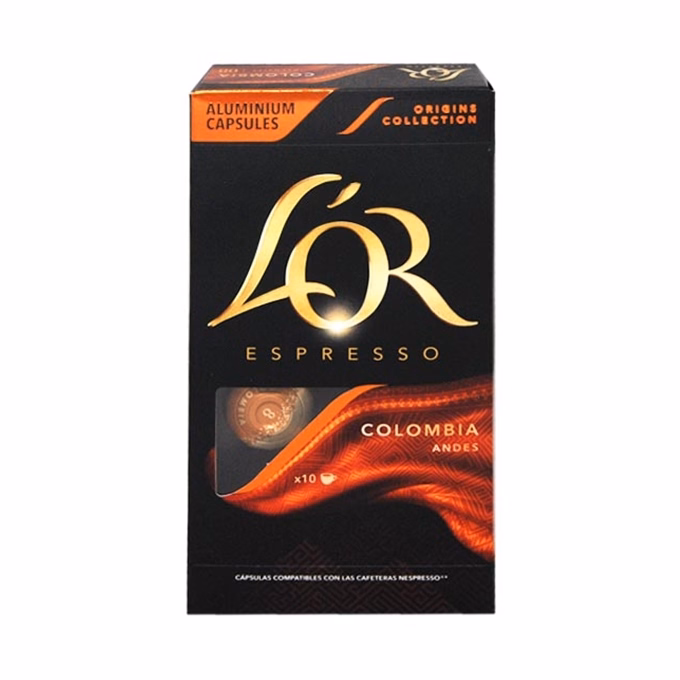 Kávékapszula L`OR Colombia Nespresso kompatibilis 10 kapszula/doboz Kávékapszula L`OR Colombia Nespresso kompatibilis 10 kapszula/doboz