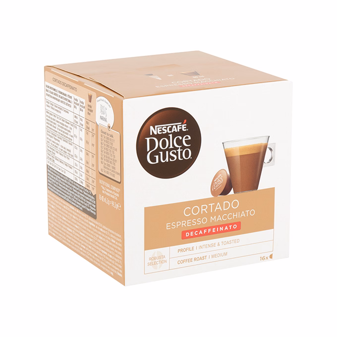 Kávékapszula NESCAFE Dolce Gusto Cortado koffeinmentes 16 kapszula/doboz