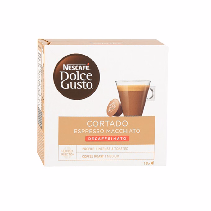 Kávékapszula NESCAFE Dolce Gusto Cortado koffeinmentes 16 kapszula/doboz