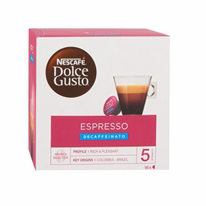 Kávékapszula NESCAFE Dolce Gusto Espresso koffeinmentes 16 kapszula/doboz