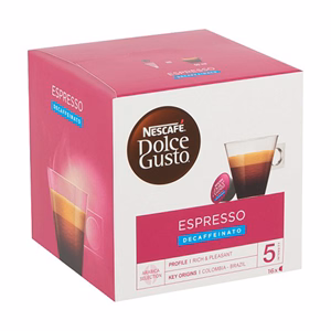 Kávékapszula NESCAFE Dolce Gusto Espresso koffeinmentes 16 kapszula/doboz