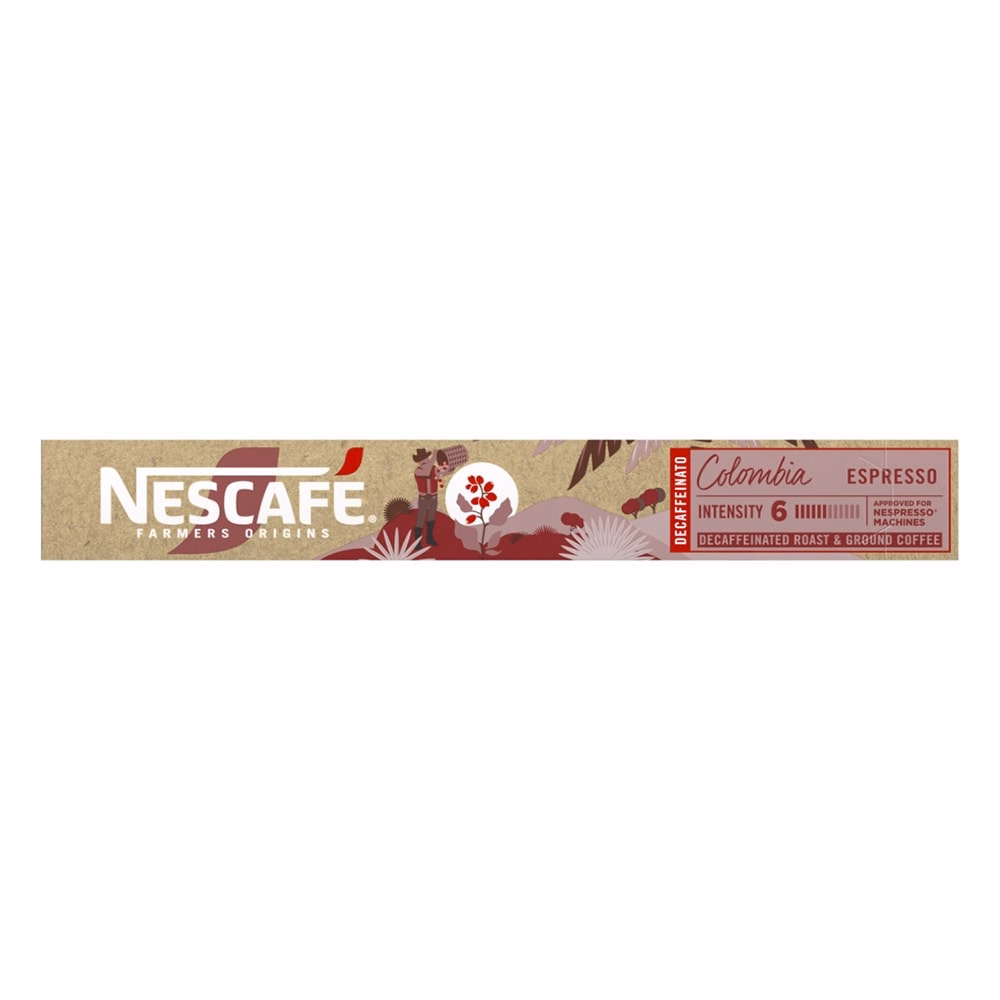 Kávékapszula NESCAFE Farmers origins Columbia koffeinmentes intensity6 10 kapszula/doboz