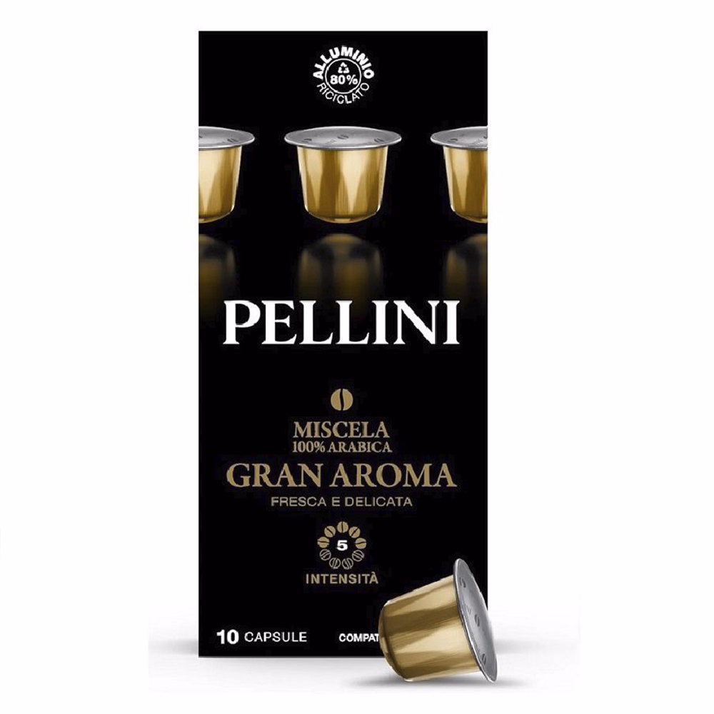 Kávékapszula PELLINI Gran Aroma Nespresso Alu (10 x 5,5 gr) 55 g