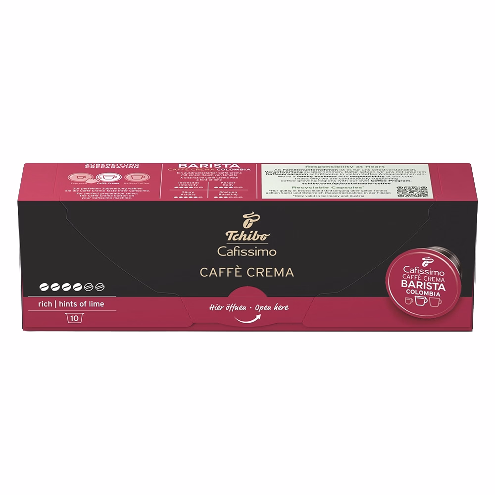 Kávékapszula TCHIBO Cafissimo Caffé Crema Barista Columbia 10 kapszula/doboz