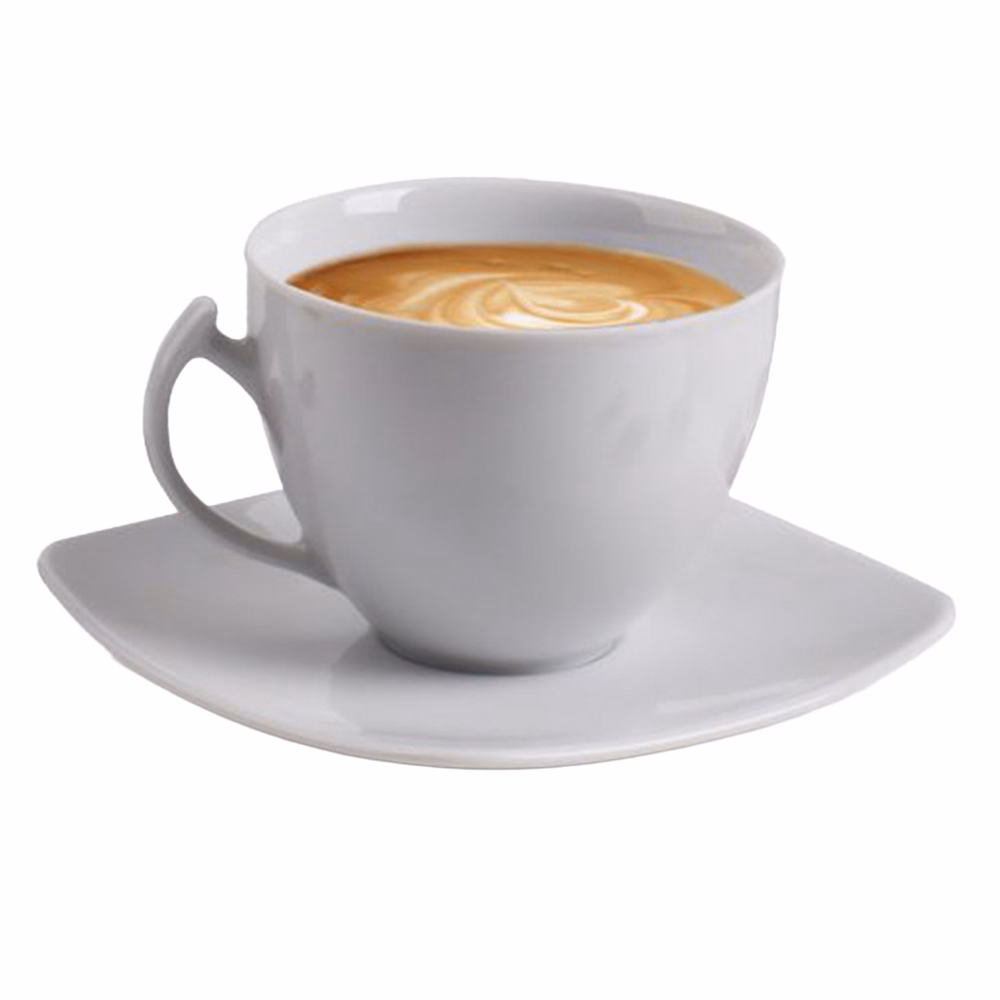 Kávéscsésze + alj ROTBERG Quadrate fehér 250 ml 6 darabos